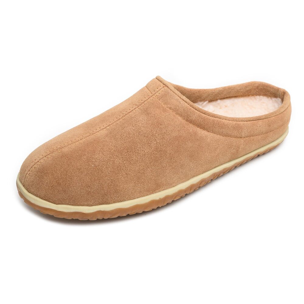 MINNETONKA MEN'S TAYLOR SUEDE INDOOR/OUTDOOR SLIPPERS, CINNAMON, 13 M US